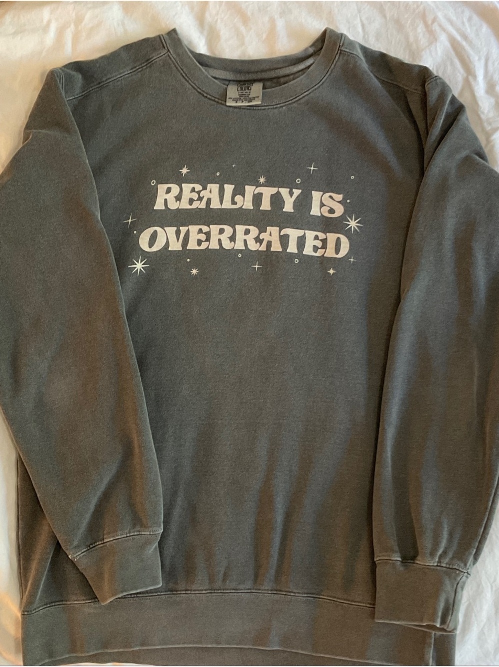 Comfort Colors Gray Bookish Fantasy Graphic Crewneck Sweatshirt